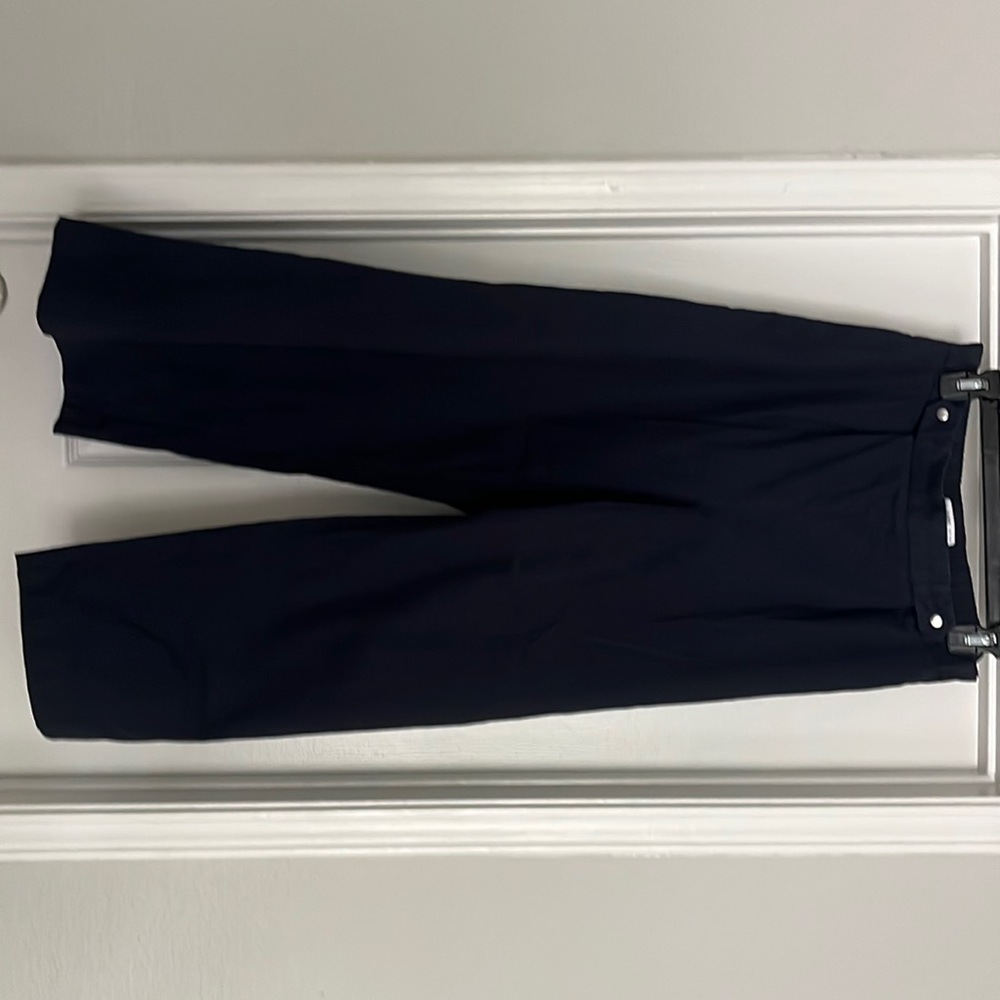 Zara wide leg pull on adjustable navy  trousers